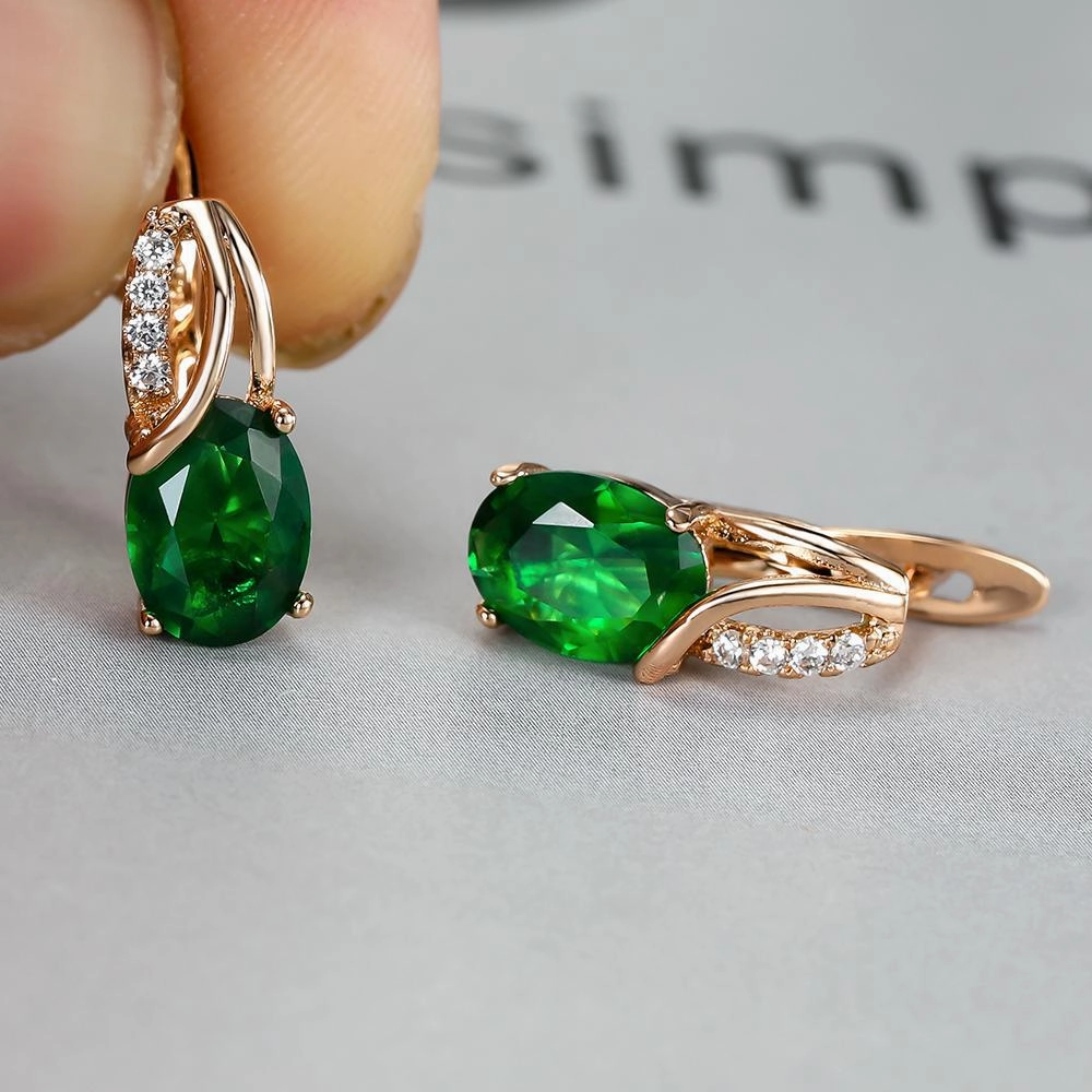 Wholesale Champagne Gold Oval Diamond Earrings