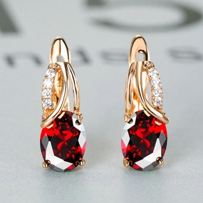 Wholesale Champagne Gold Oval Diamond Earrings