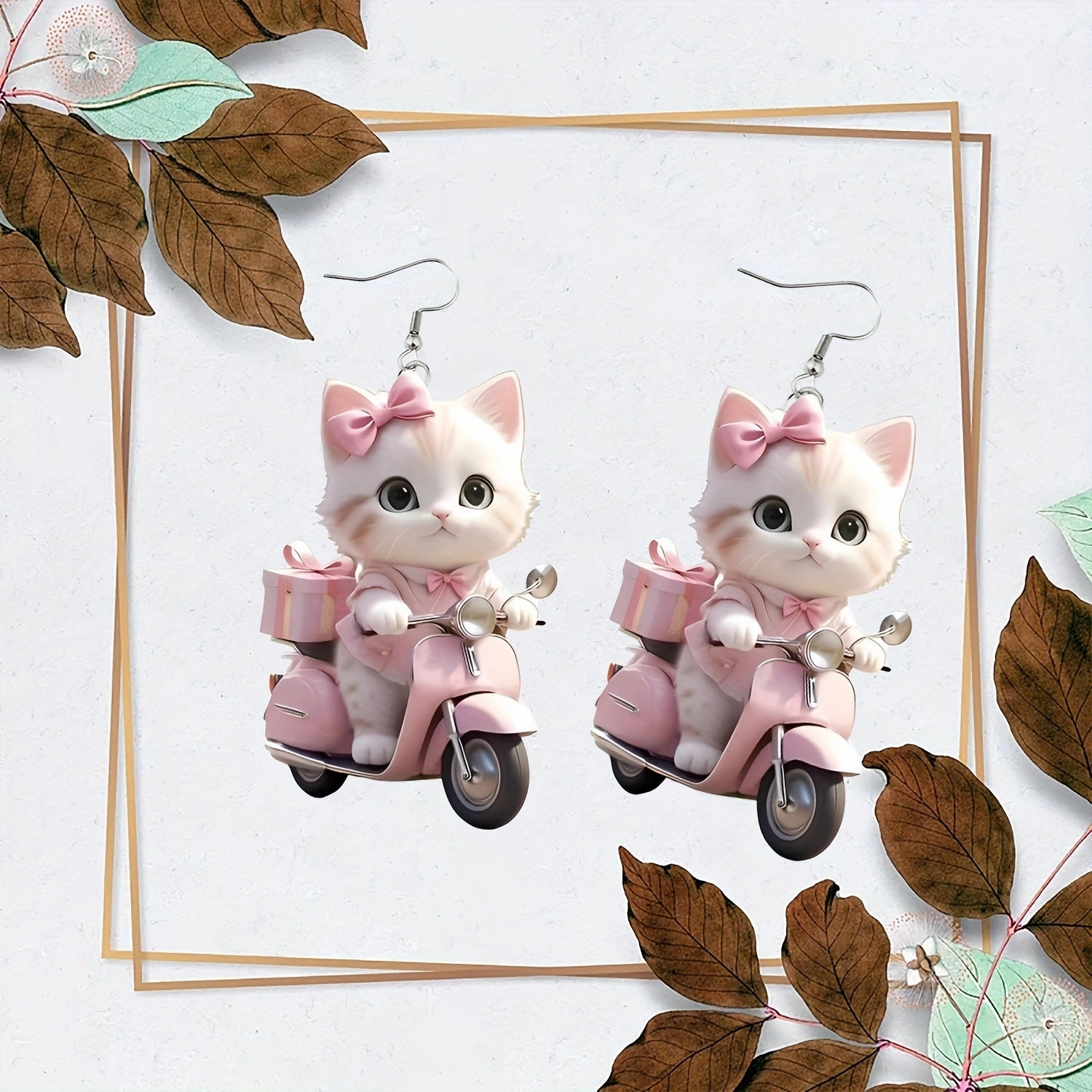 Wholesale Charming Cat Acrylic Pendant Cute Cartoon Style Earrings