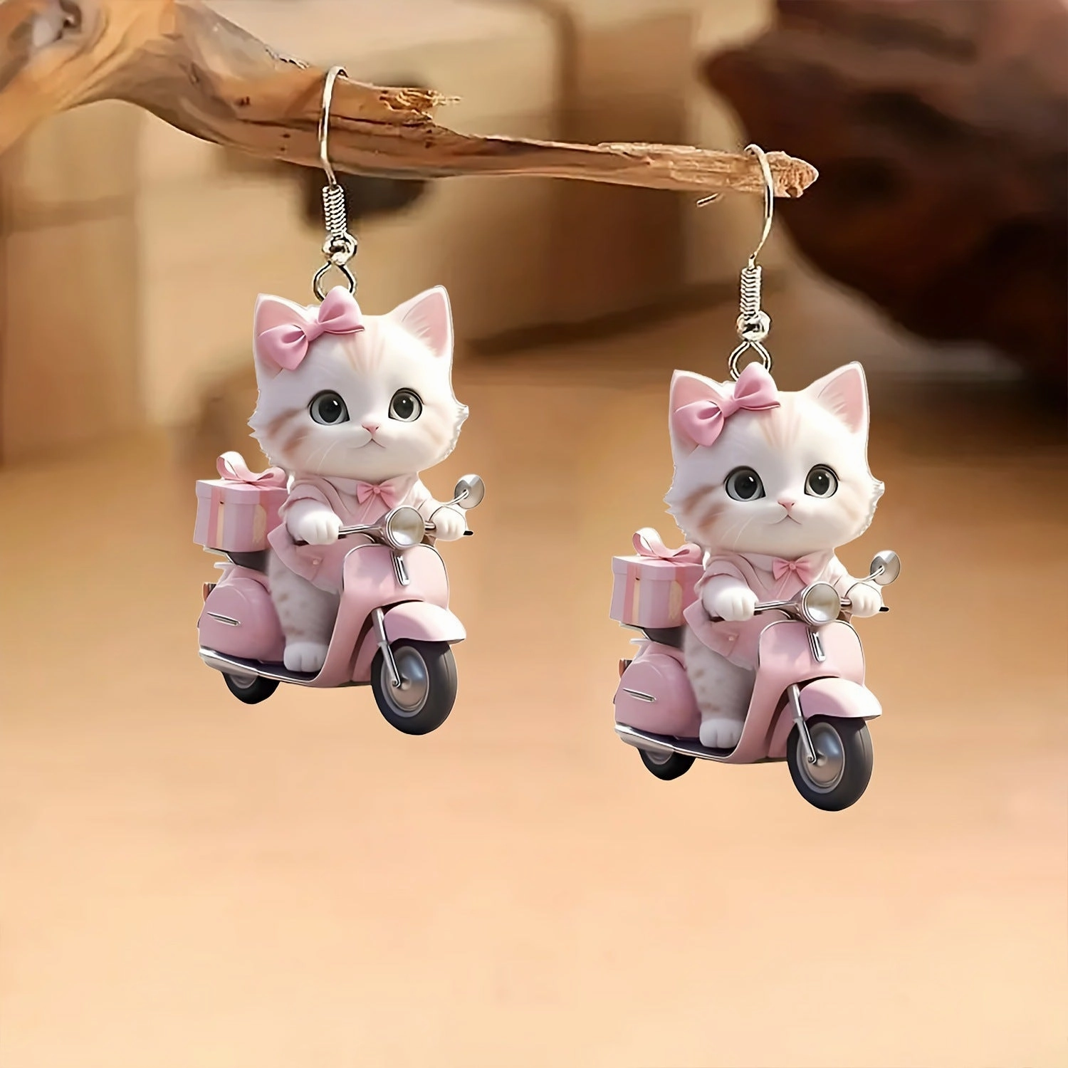 Wholesale Charming Cat Acrylic Pendant Cute Cartoon Style Earrings