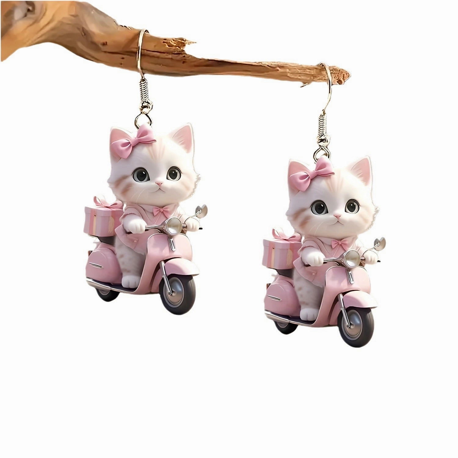 Wholesale Charming Cat Acrylic Pendant Cute Cartoon Style Earrings