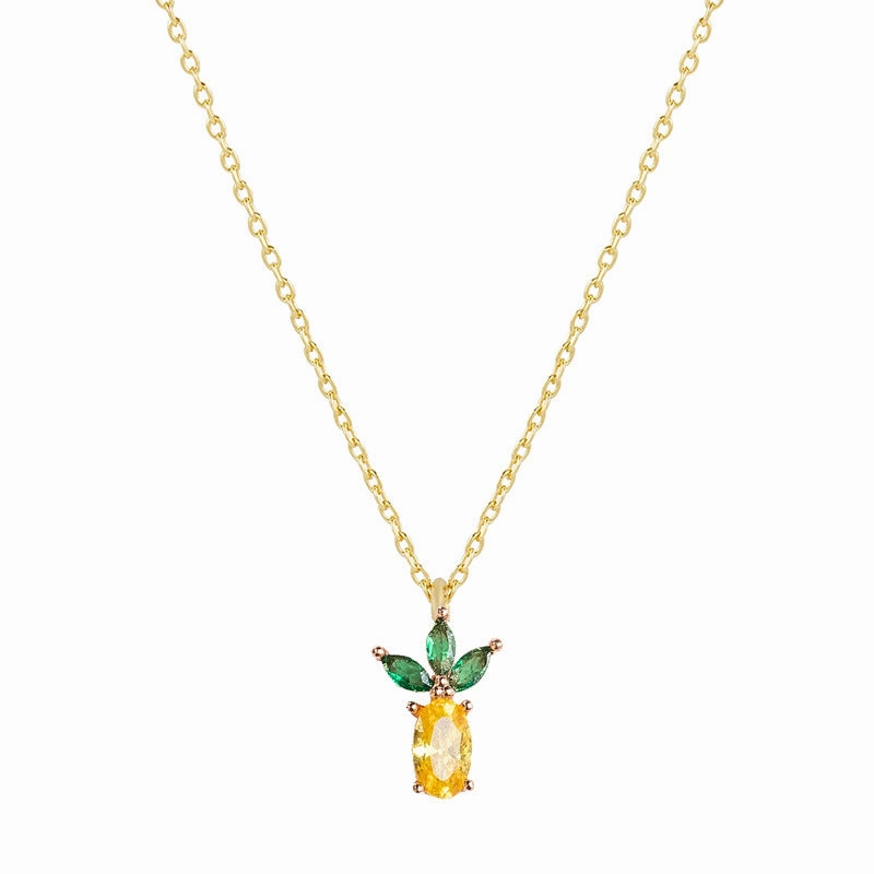 Wholesale Cherry Peach Tropical Fruit Copper Necklace