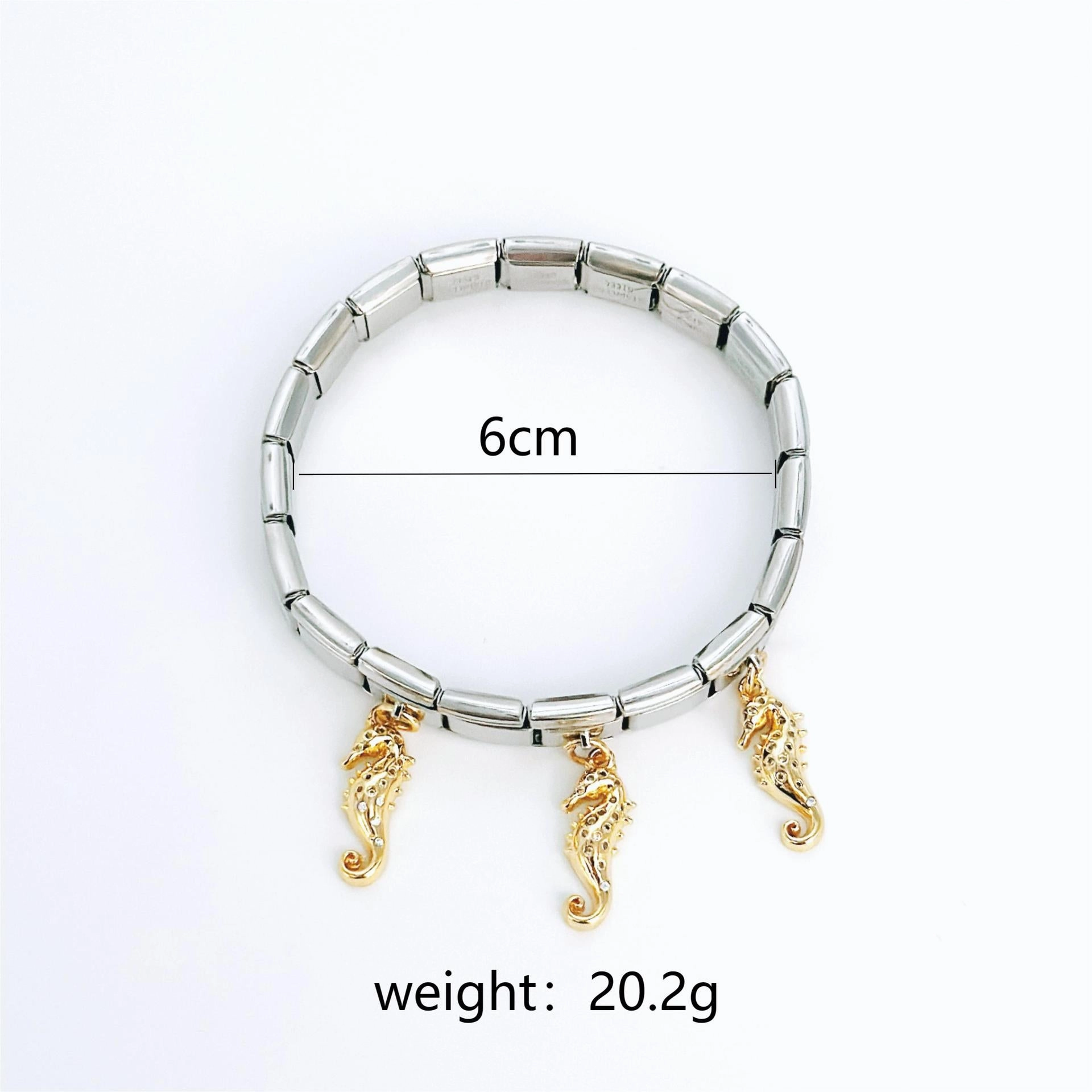 Wholesale Cherry Seahorse Stainless Steel Bracelet