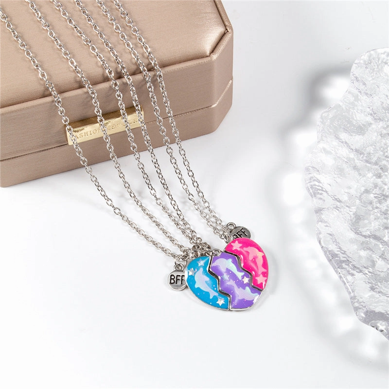 Wholesale Children's Dolphin Magnetic Stitching Love Alloy Necklace