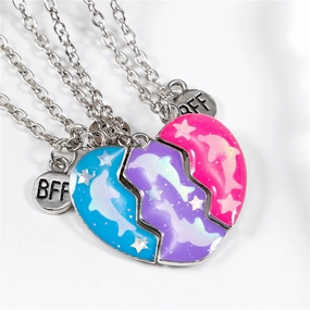 Wholesale Children's Dolphin Magnetic Stitching Love Alloy Necklace