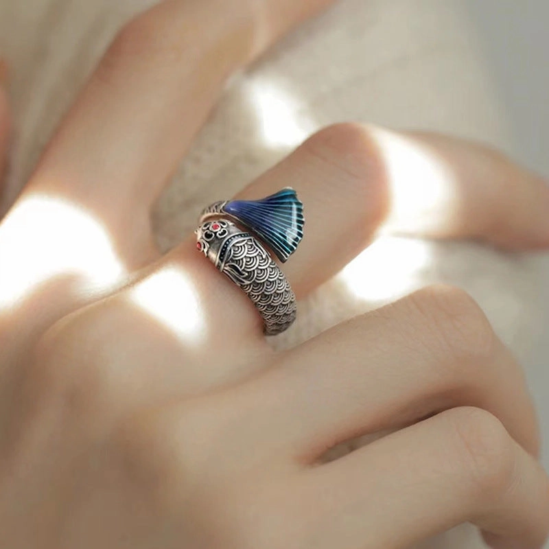 Wholesale Chinese Style Copper Plated Silver Opening Adjustable Ring
