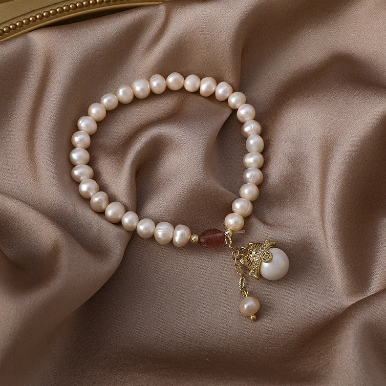 Wholesale Chinese Style Lock Love Heart Pearl Beaded Bracelet