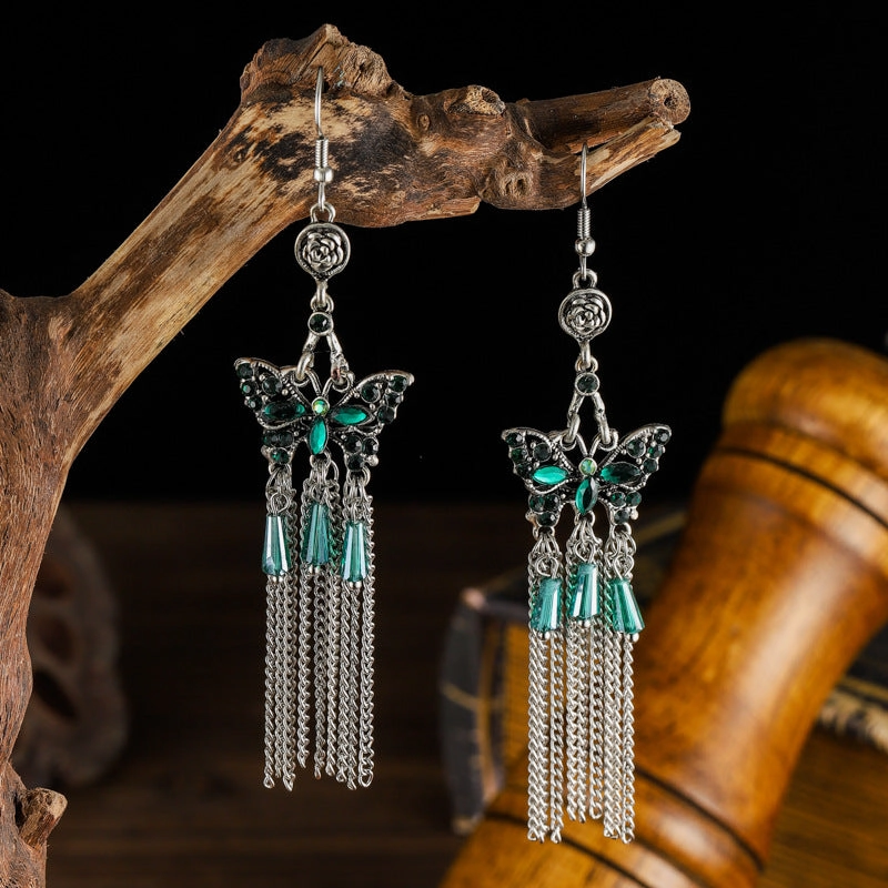 Wholesale Chinese Style Multilayer Long Alloy Earrings