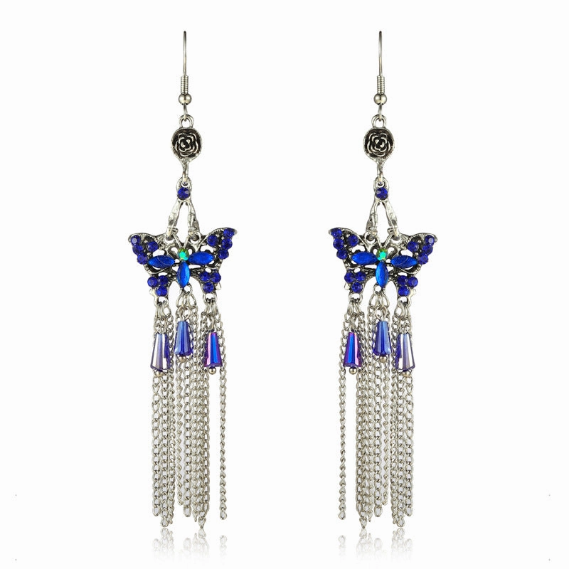 Wholesale Chinese Style Multilayer Long Alloy Earrings