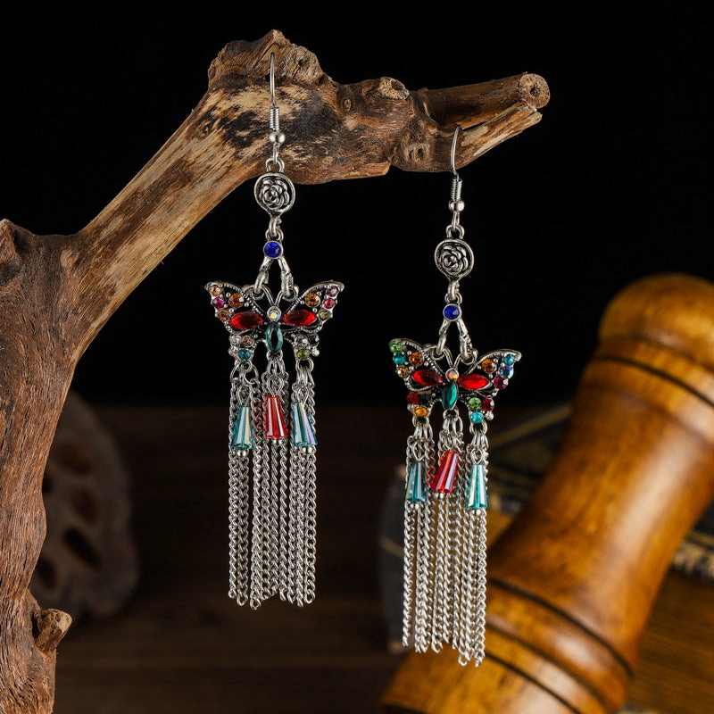 Wholesale Chinese Style Multilayer Long Alloy Earrings