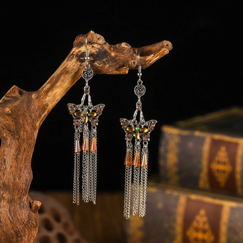 Wholesale Chinese Style Multilayer Long Alloy Earrings
