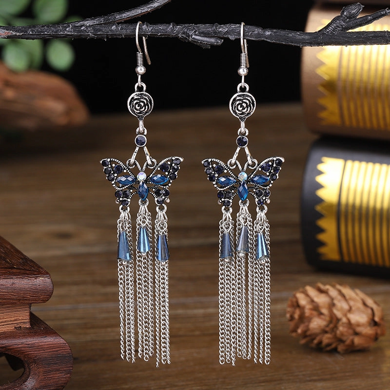 Wholesale Chinese Style Multilayer Long Alloy Earrings
