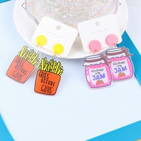 Wholesale Chips Drinks Acrylic Earrings