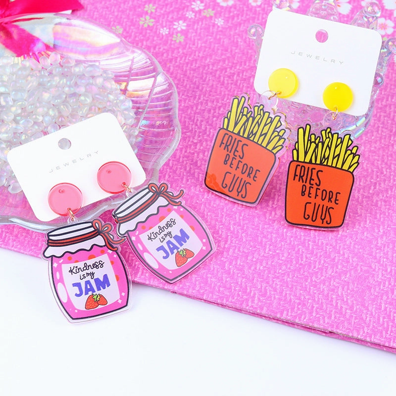 Wholesale Chips Drinks Acrylic Earrings