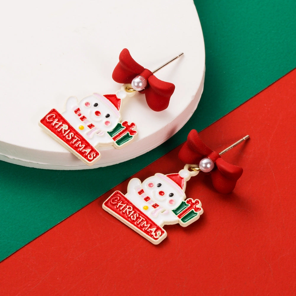 Wholesale Christmas 925 Silver Needle Cartoon Cute Earrings