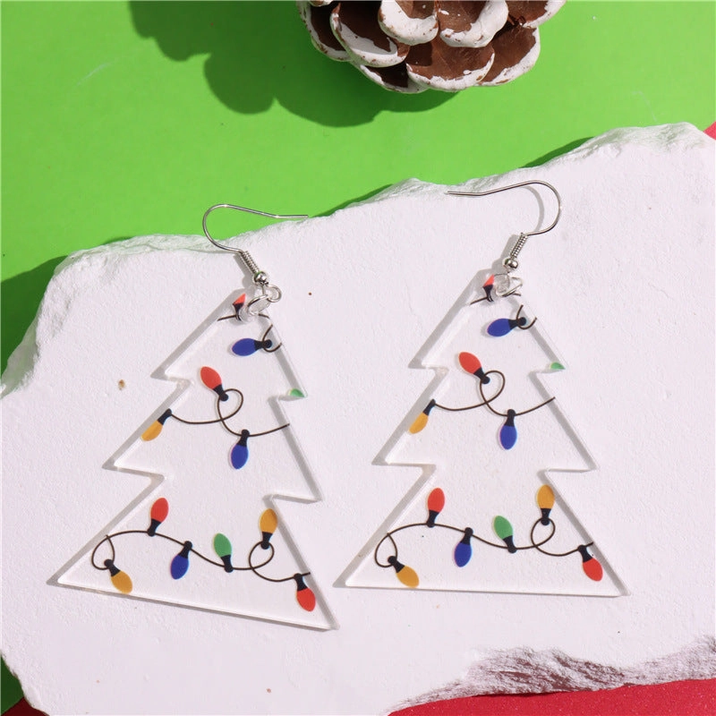 Wholesale Christmas Acrylic Colorful Lantern Ball Original Design Colorful Lantern Pendant Earrings