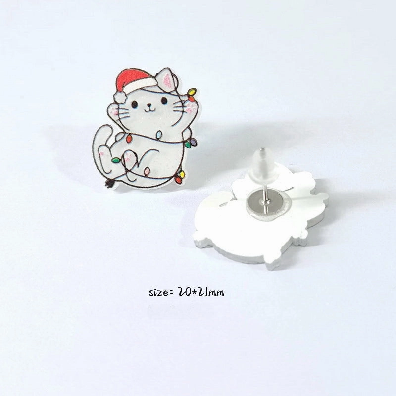 Wholesale Christmas Acrylic Stud Earrings