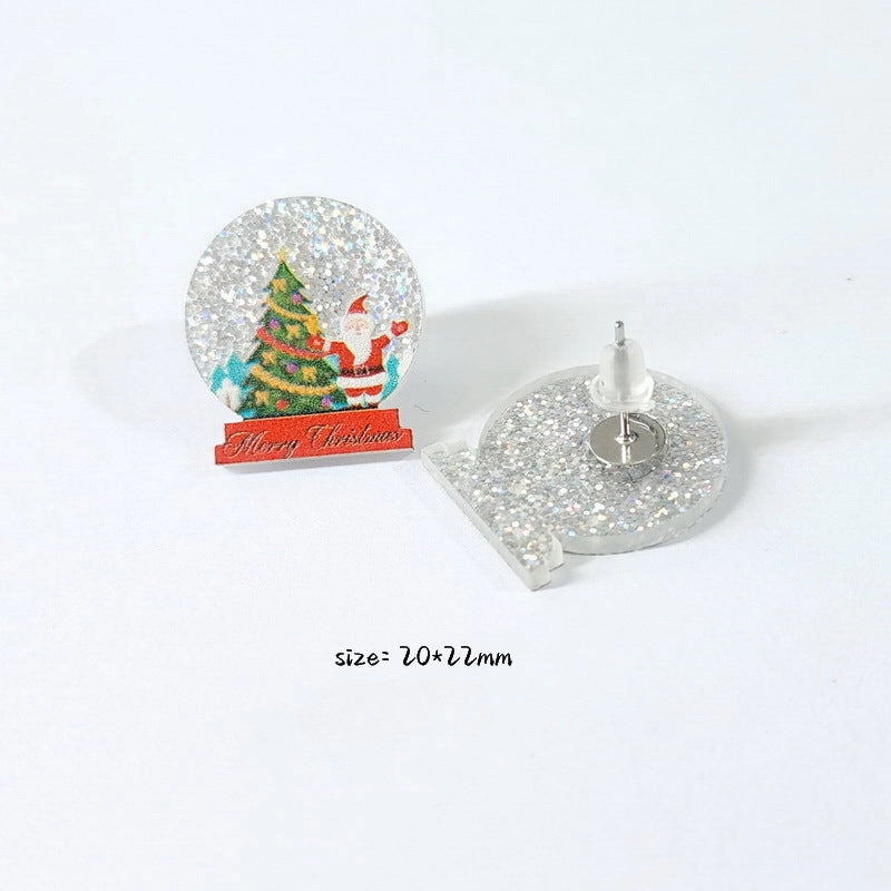 Wholesale Christmas Acrylic Stud Earrings