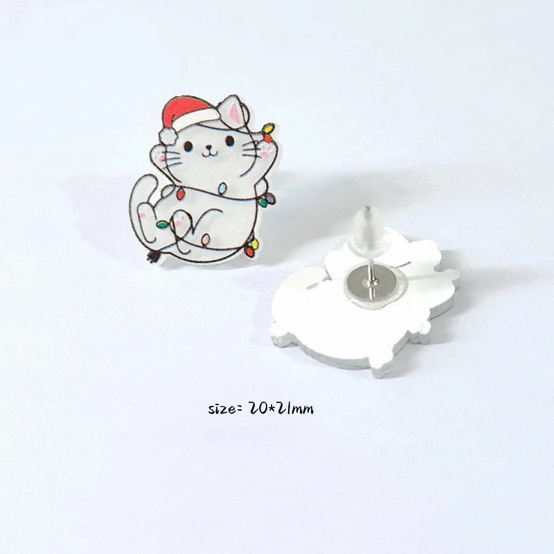 Wholesale Christmas Acrylic Stud Earrings