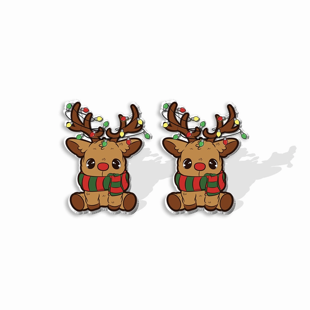 Wholesale Christmas Biscuit Man Elk Resin Earrings