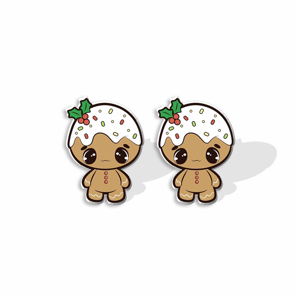 Wholesale Christmas Biscuit Man Elk Resin Earrings