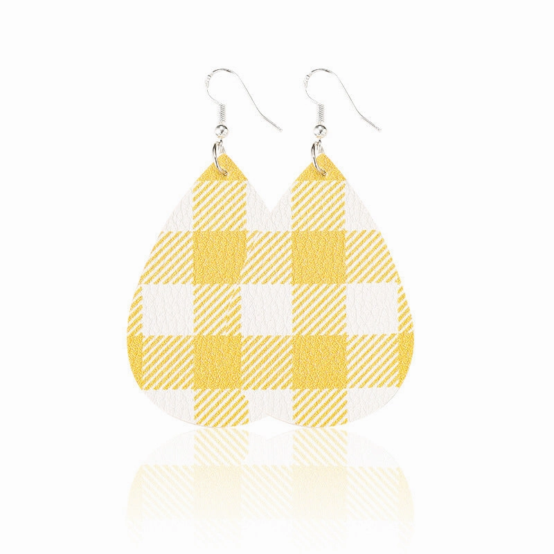 Wholesale Christmas Black and Red Plaid Earrings