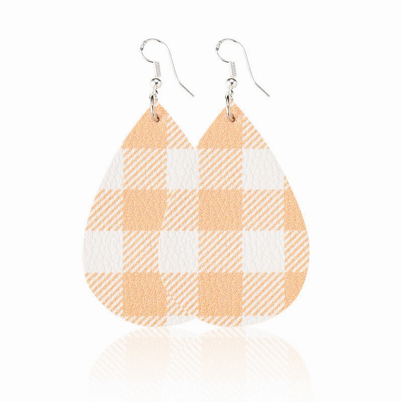 Wholesale Christmas Black and Red Plaid Earrings