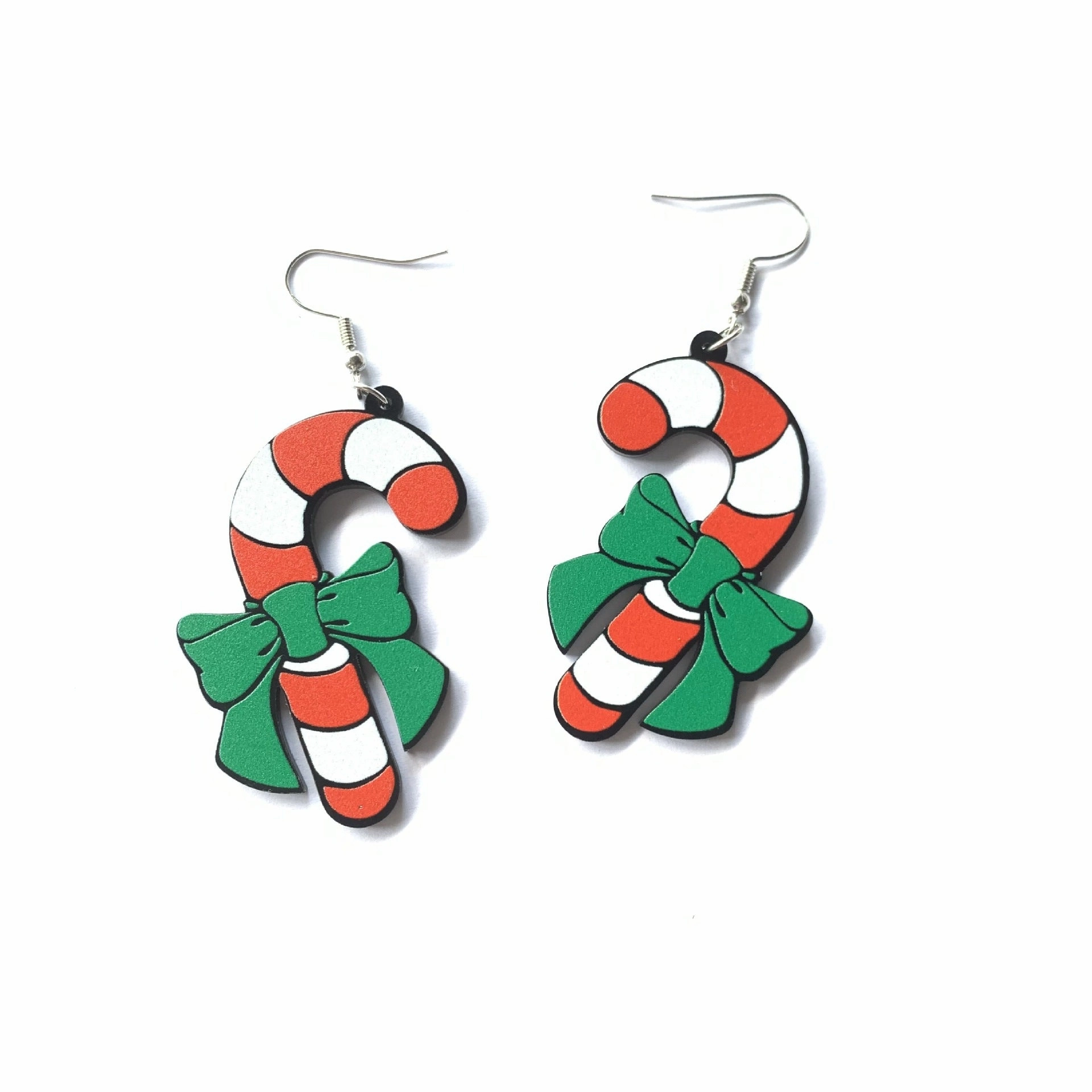 Wholesale Christmas Candy Cane Earrings