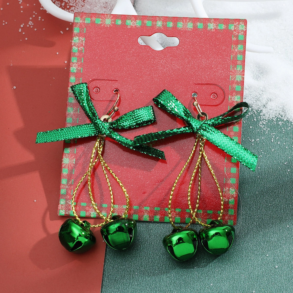Wholesale Christmas Candy Christmas Tree Bell Alloy Earrings
