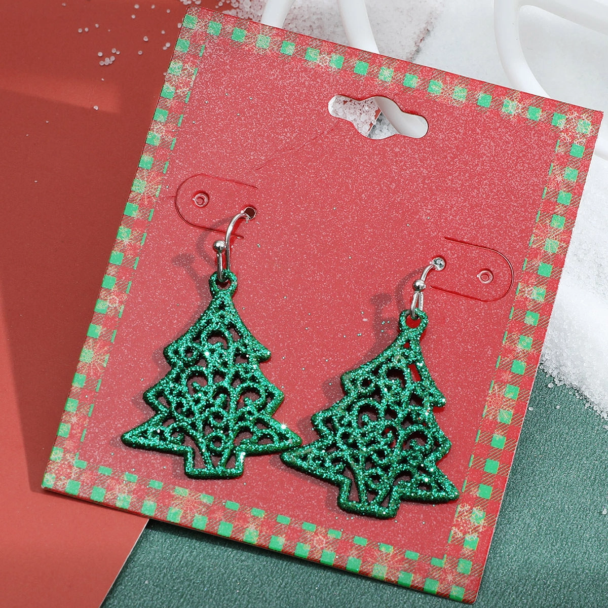 Wholesale Christmas Candy Christmas Tree Bell Alloy Earrings