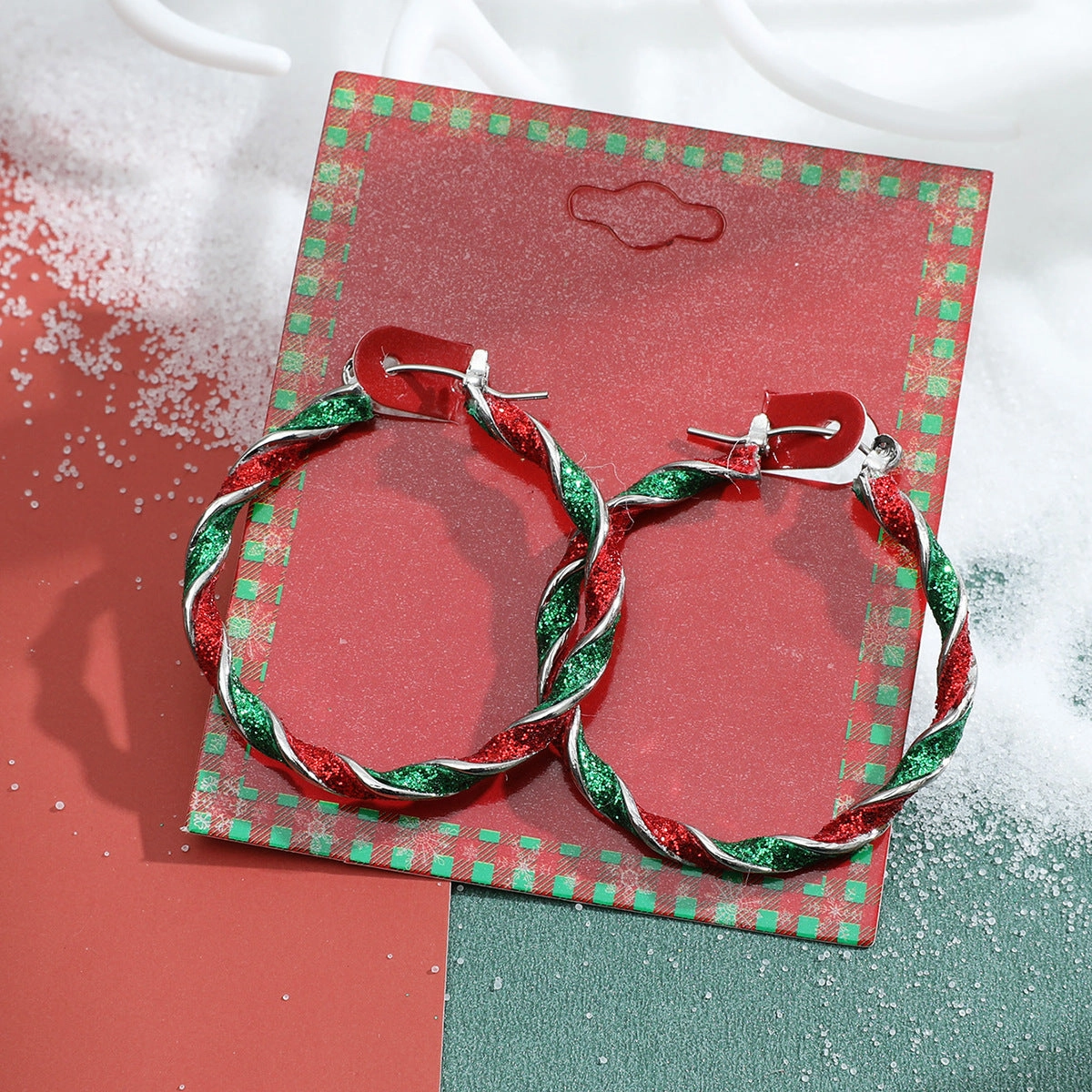 Wholesale Christmas Candy Christmas Tree Bell Alloy Earrings