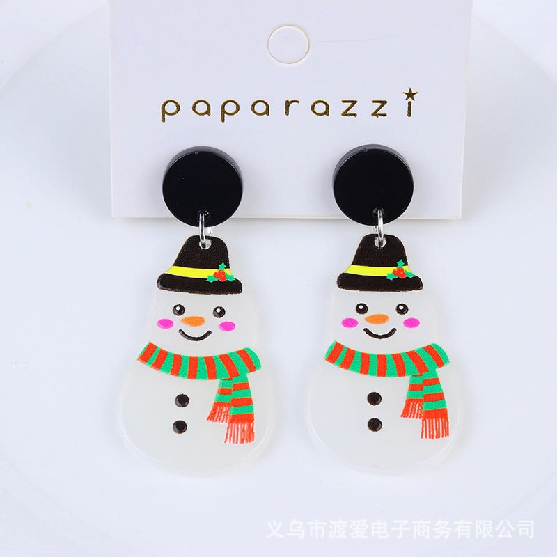 Wholesale Christmas Cartoon Bells Christmas Tree Socks Acrylic Earrings