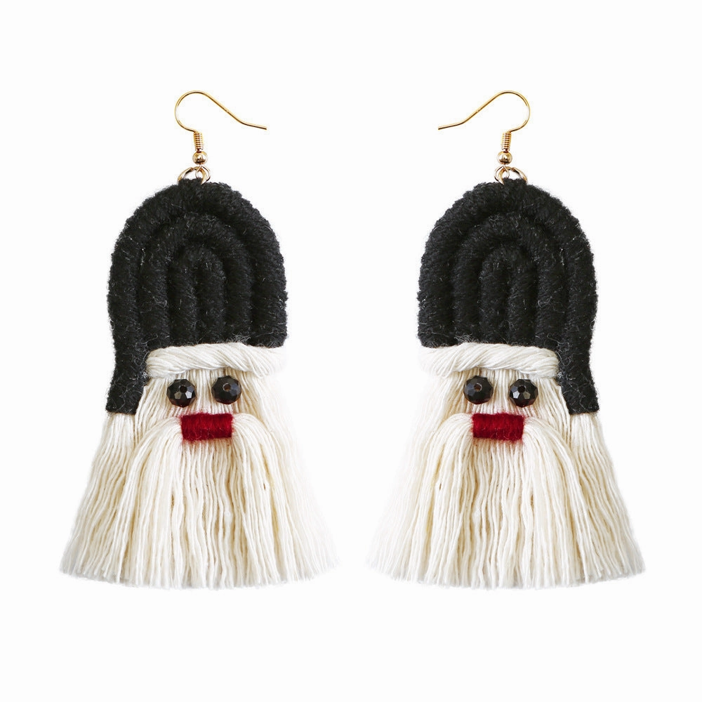 Wholesale Christmas Cartoon Bohemian Tassel Braided Handmade Earrings