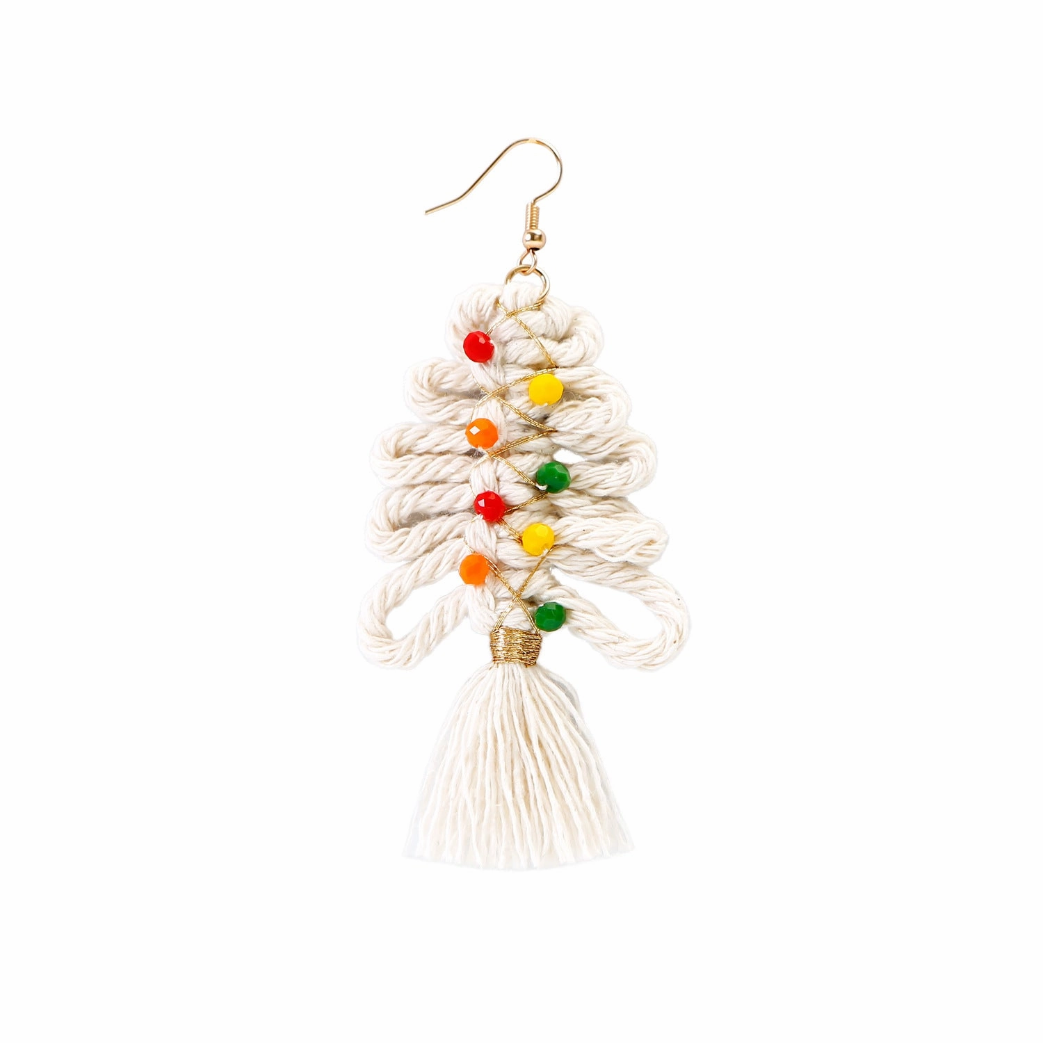 Wholesale Christmas Cartoon Bohemian Tassel Braided Handmade Earrings