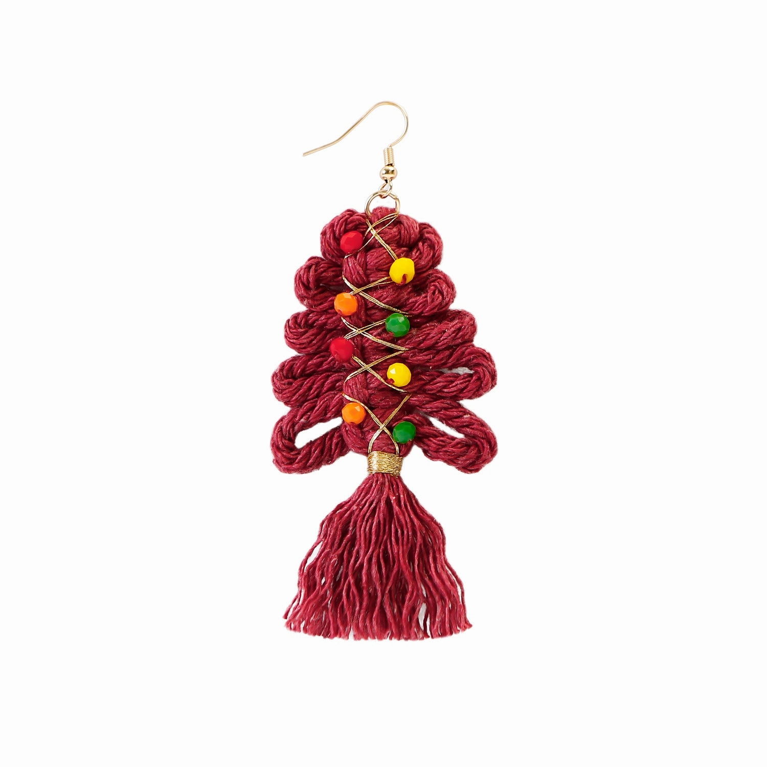 Wholesale Christmas Cartoon Bohemian Tassel Braided Handmade Earrings