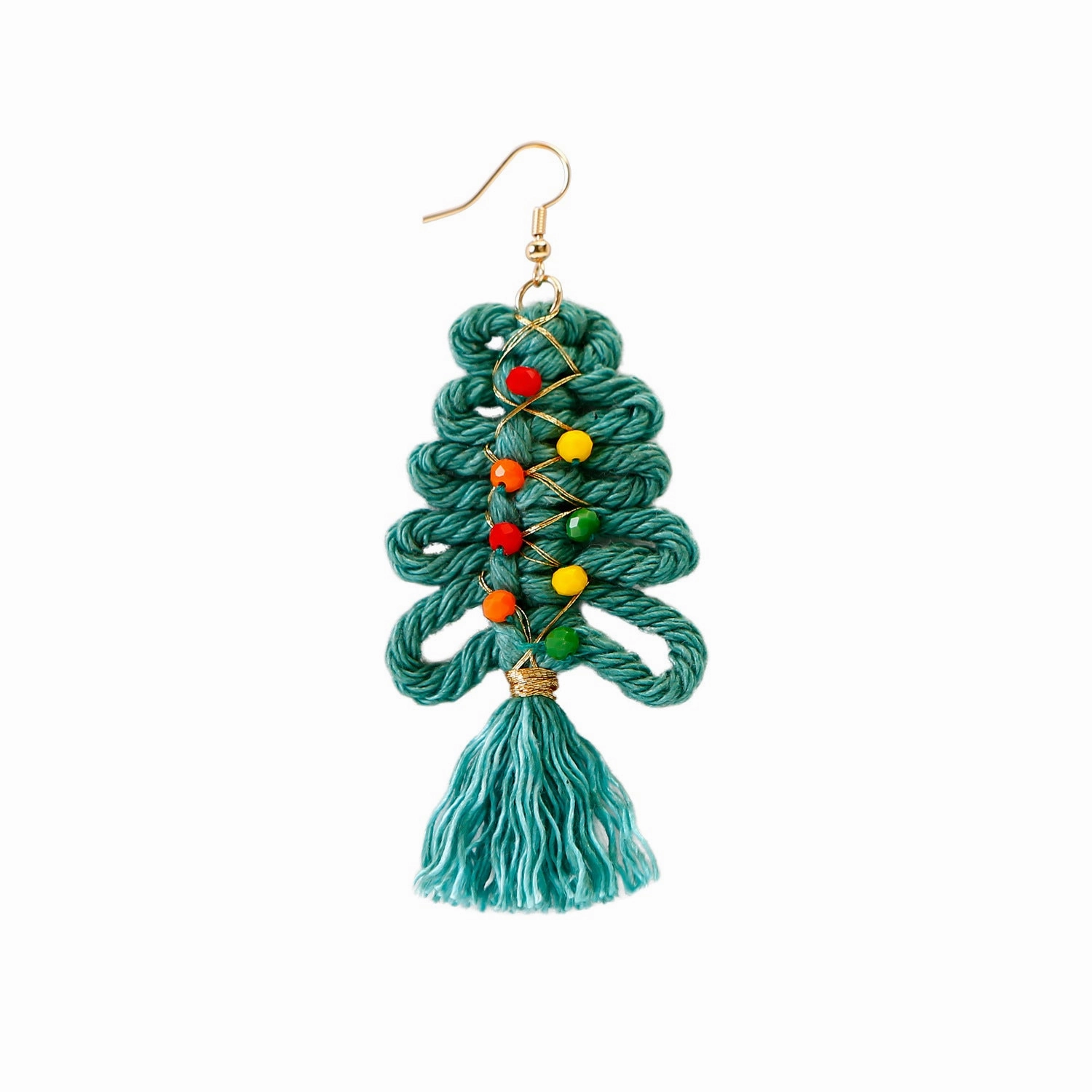 Wholesale Christmas Cartoon Bohemian Tassel Braided Handmade Earrings