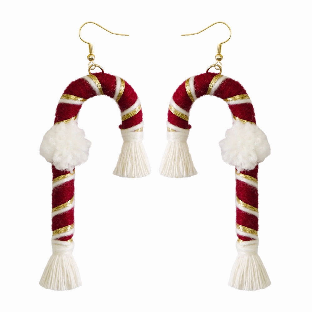 Wholesale Christmas Cartoon Bohemian Tassel Braided Handmade Earrings