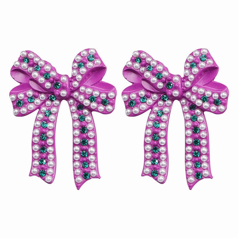 Wholesale Christmas Cartoon Bow Earrings
