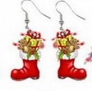 Wholesale Christmas Cartoon Christmas Tree Hohoho Elk Cow Consumption Cow Cat Rainbow Acrylic Earrings
