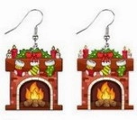 Wholesale Christmas Cartoon Christmas Tree Hohoho Elk Cow Consumption Cow Cat Rainbow Acrylic Earrings