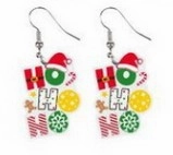 Wholesale Christmas Cartoon Christmas Tree Hohoho Elk Cow Consumption Cow Cat Rainbow Acrylic Earrings