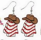 Wholesale Christmas Cartoon Christmas Tree Hohoho Elk Cow Consumption Cow Cat Rainbow Acrylic Earrings