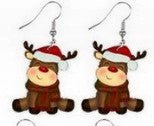 Wholesale Christmas Cartoon Christmas Tree Hohoho Elk Cow Consumption Cow Cat Rainbow Acrylic Earrings