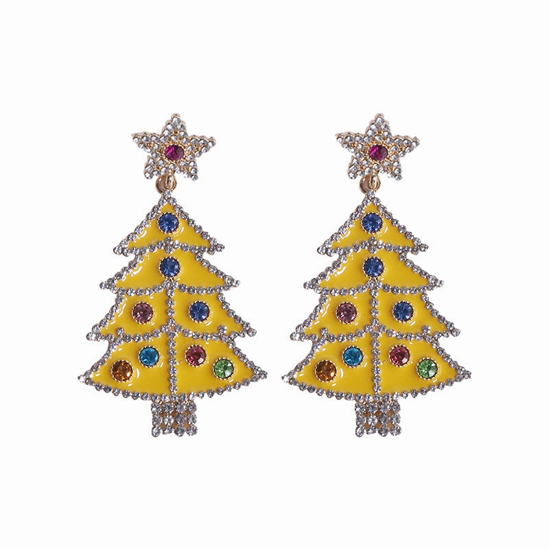 Wholesale Christmas Cartoon Faceless Doll Red Guard Diamond Earrings