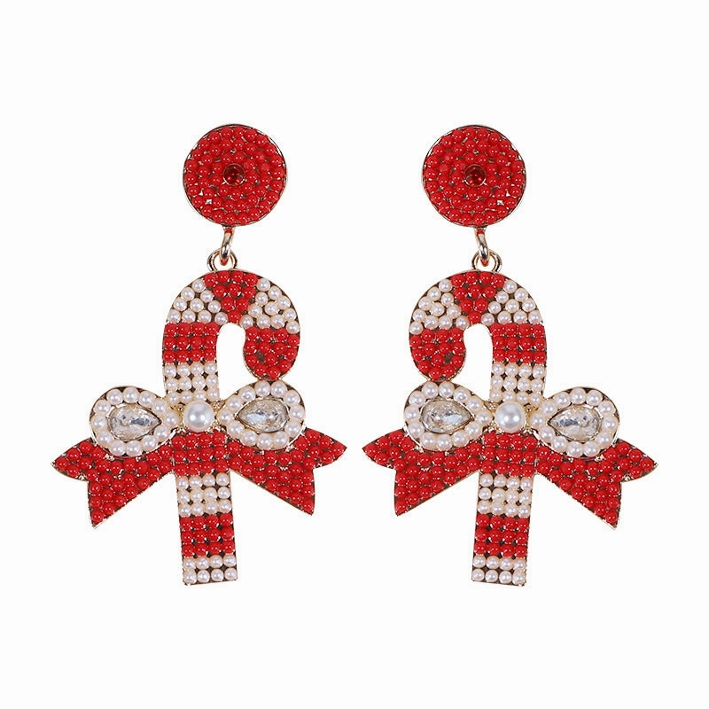 Wholesale Christmas Cartoon Faceless Doll Red Guard Diamond Earrings
