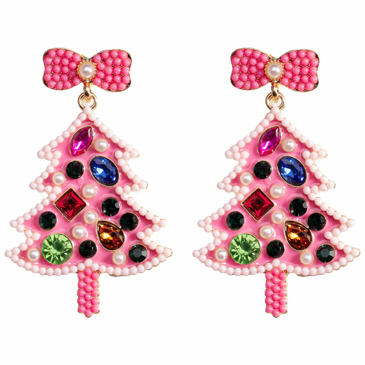 Wholesale Christmas Cartoon Faceless Doll Red Guard Diamond Earrings