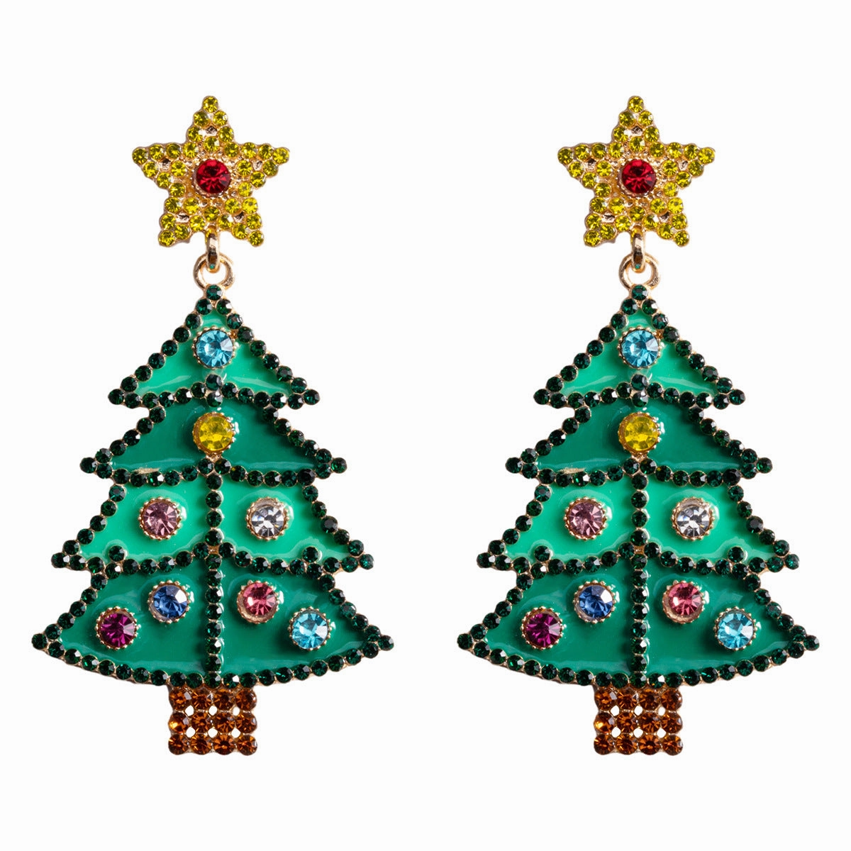 Wholesale Christmas Cartoon Faceless Doll Red Guard Diamond Earrings