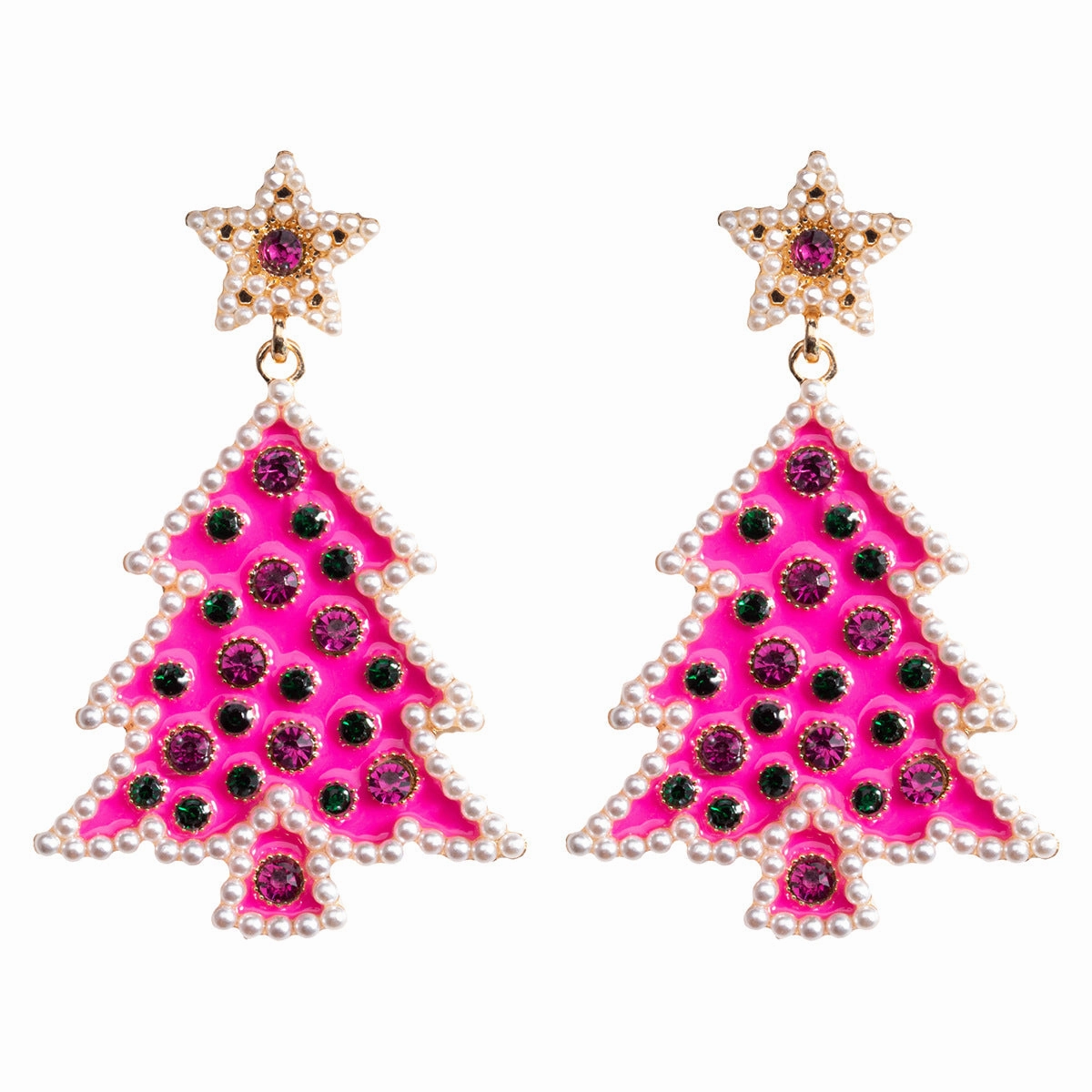 Wholesale Christmas Cartoon Faceless Doll Red Guard Diamond Earrings