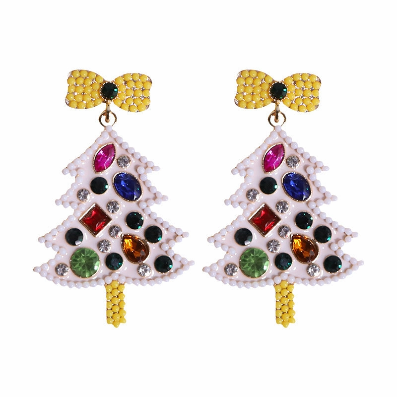 Wholesale Christmas Cartoon Faceless Doll Red Guard Diamond Earrings