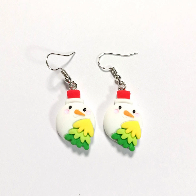 Wholesale Christmas Cartoon Resin Santa Gingerbread Man Earrings